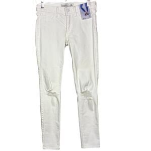 Abercrombie & Fitch Jeans The A&F White Ankle Destroyed Skinny NWT W 25 L 26